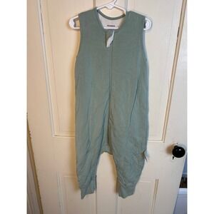 BubblePanda Sage Green Bamboo Sleep Sack with Feet 1.0 TOG Size Large Sleeveless